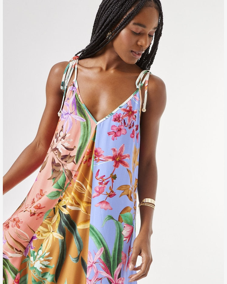 Vestido Patchwork Estampado Olivia - Patchwork