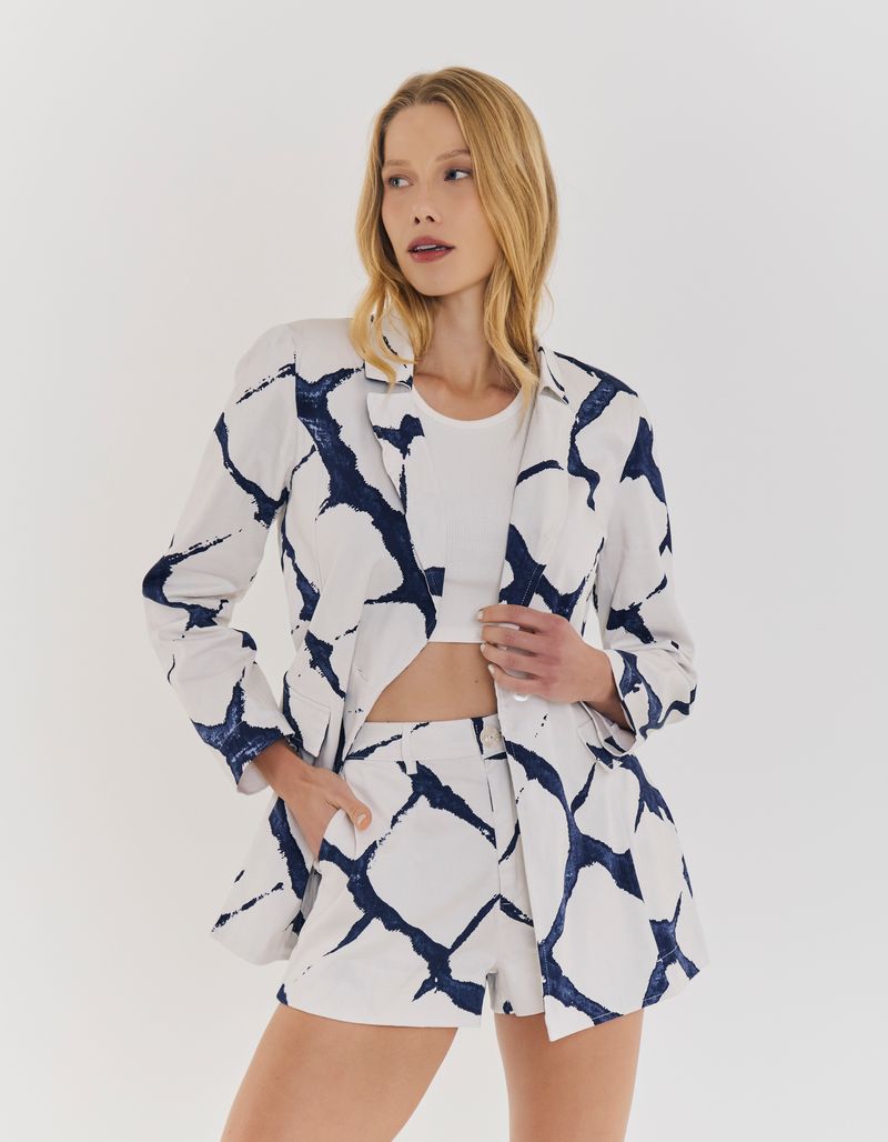 Blazer Estampado Tie Dye Blue - Off White